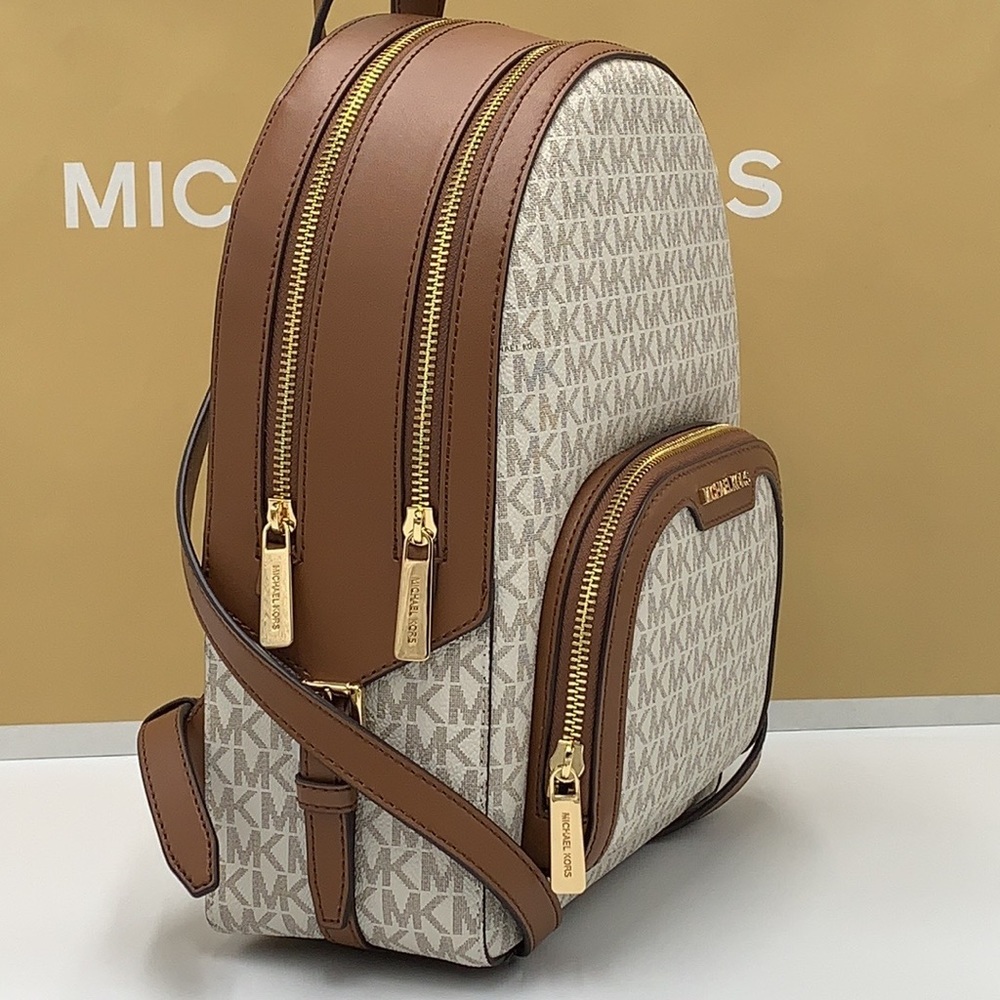 MICHAEL KORS JAYCEE MEDIUM BACKPACK VANILLA SIGNATURE COLOR NWT - Picture 7 of 16